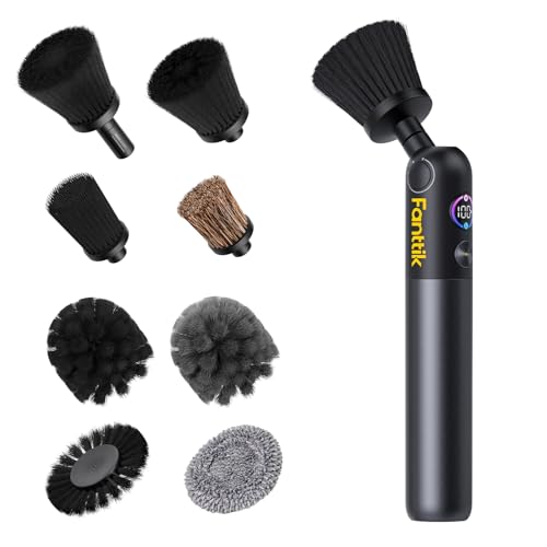 Fanttik Flip G10 Nano AutoCare Cordless Electric Car Interior Detailing Brush, Dual-Speed with 8 Brush Heads, Adjustable Angle & Smart Display, IPX7 Waterproof for Deep Car Cleaning