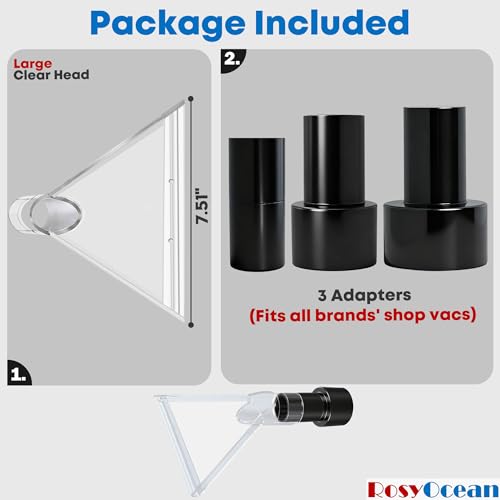 Universal Compatible with All Shop Vacs Extractor Attachment with 2-1/2" & 1-7/8" & 1-1/4" Three Adapters Auto Detailing Vacuum Head Extraction Accessory for Upholstery & Carpet Cleaning - size: Large