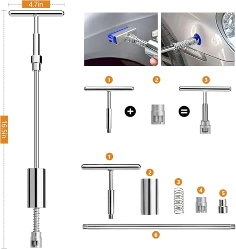 Dent Puller Kit, Painless Dent Removal Kit with Adjustable Dent Lifter, Hot Glue Gun, Dent Puller for Small Dents & Big Dents,Reusable Car Body Dent Repair Tool - size: 118PCS