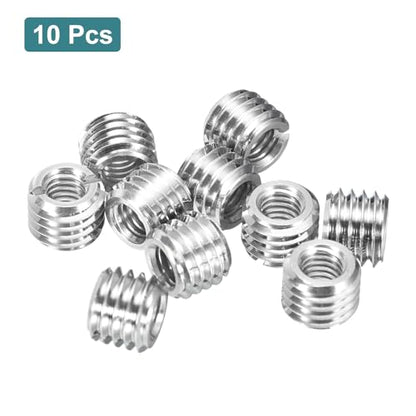 uxcell 10Pcs Threaded Inserts, M6-1x8 & M10-1.5x8 Stainless Steel 303 Screw Thread Sleeves Thread Repair Insert for Mechanical Equipment - size: M6-1x8 & M10-1.5x8mm