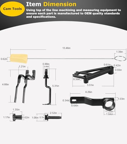 6PCS Timing Belt Tools For Ford 4.6L 5.4L 6.8L 3V Engines, Valve Spring Compressor Tool Kit, Cam Phaser Holding Tool, Timing Chain Wedge Tool, Crankshaft Positioning Holder, Cam Phaser Mount Bolt
