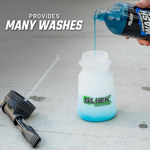 Slick Products Wash & Wax (64 oz.) + Garden Hose Foam Gun Bundle – Super Concentrated Car Wash Foam Shampoo for Car, Truck, RV, Motorcycle, Trailer, and Boat - color: Wax & Wash