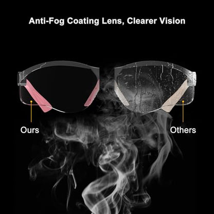 xaegistac Shooting Glasses Anti Fog -Shooting Range Eye Protection | Adjustable Safety Glasses with Z87.1 Certificated Impact Reistance - color: Pink Frame Clear Lens