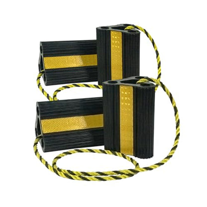 Vacallity RV Wheel Chocks for RV Tire Chock Block Camper Travel Trailer Car Truck, Upgrade Rubber Wheel Chocks with Rope,Easy to Use,Wheel Immobilizers & Chocks (2pair4pack) - size: 6.2" 2pair