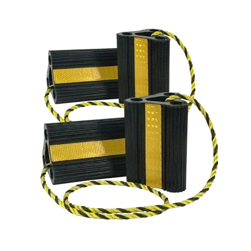 Vacallity RV Wheel Chocks for RV Tire Chock Block Camper Travel Trailer Car Truck, Upgrade Rubber Wheel Chocks with Rope,Easy to Use,Wheel Immobilizers & Chocks (2pair4pack) - size: 6.2" 2pair