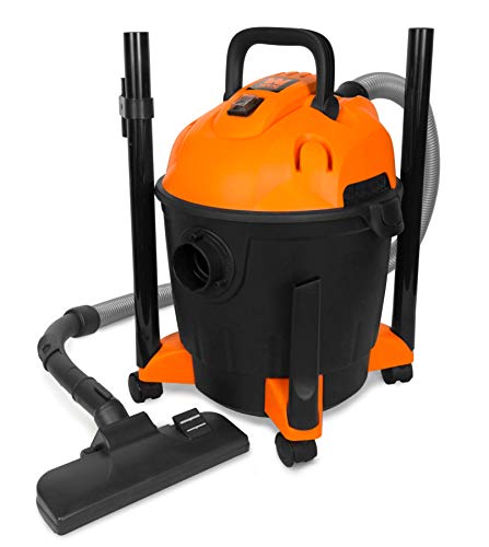 WEN VC4710 10-Amp 5-Gallon Portable HEPA Wet/Dry Shop Vacuum and Blower with 0.3-Micron Filter, Hose, and Accessories,Orange - style: 5-Gallon