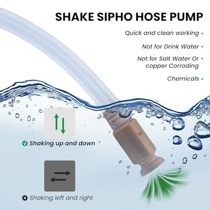 Gas Siphon Hose Pump, Shaker Siphon 10FT Tube Hose, Self Priming Syphon Hose 10 Feet -1/2" Value, for Gas/Fuel/Water Transfer,Use for Cars, Boats, Mowers (2PACK) - size: 10ft hose