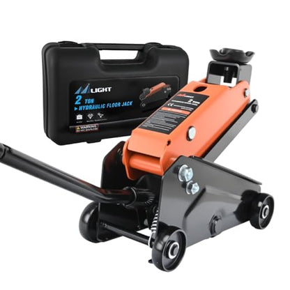 Nilight Floor Jack 2 Ton, Heavy Duty Steel Hydraulic Trolley Car Jack, Portable Emergency Service Jack for Roadside Repair, Lifting Range 5.5" to 15.2"