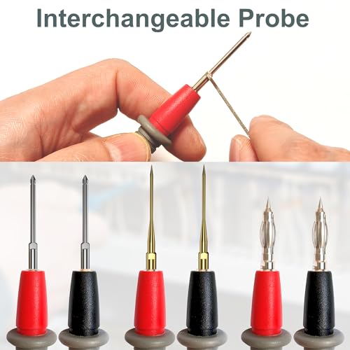 Multimeter Automotive Test Leads Kit with Soft Carrying Case Wire Piercing Clip Puncture Probes Wire Replaceable Precision Sharp Probes for Digital Electrical Multimeter Testing
