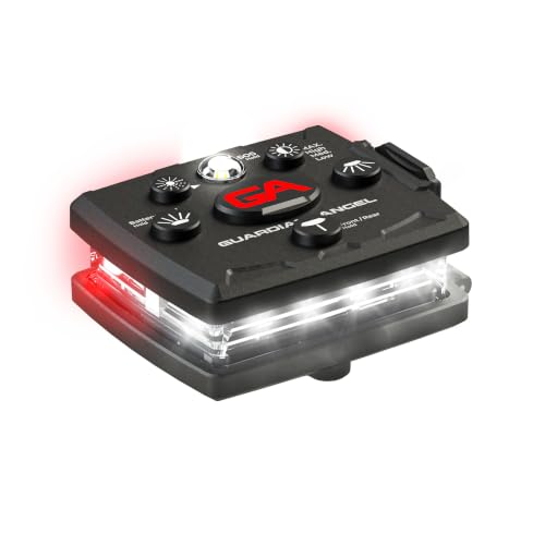 Guardian Angel Micro Safety Light - White Front & Red Rear | Beacon Device. Rechargeable, magnetic, hands-free wearable & mountable. For Dog Walking, Cycling, Hiking, Camping & More. - color: White/Red