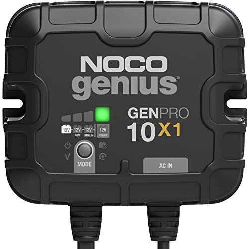 NOCO Genius GENPRO10X1: 1-Bank, 10A Onboard Battery Charger - 10A Per Bank, 12V Waterproof Marine Charger with Overcharge Protection & Temperature Compensation – for Lead-Acid & Lithium Batteries | Charges 1 Battery at Once, IP68 Waterproof, Overcharge Pr