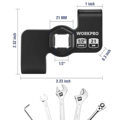 WORKPRO Wrench Extender Tool for 1/2 Inch or 21mm Hex Drive, Universal Wrench Extender Adapter to Leverage over Stubborn Nuts & Bolts, Ideal for Automotive Repair, Break Bars, DIY, Garages, Mechanic