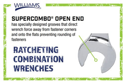 Williams JHW1210RC Reversible Ratcheting 12 Point SAE Combination Wrench, with High Polish Chrome Finish - 5/16-Inch - size: 5/16-Inch Single