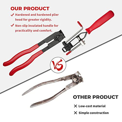 12 PCS For Auto/ATV Joint Axle Boot Clamp Pliers Tool with CV Clamps Kit - size: CV Joint Boot Clamp Pliers Kit with 10 Crimp Bands