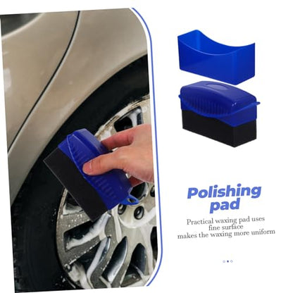 Cabilock Car Wax Applicator Pad Lid 2-Piece Set Tire Dressing and Polishing Tool for Car Detailing Versatile Foam Cleaning Sponge for Waxing and Shine
