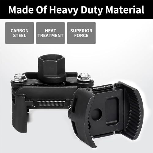 Oil Filter Wrench Removal Tool Adjustable Use for 2.36 inch to 3.15 inch, Durable Cap Spanner Tool Set with 2 Durable Non Slip Serrated Jaws (Black)