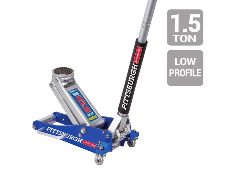 1.5 Ton Low Profile Aluminum Racing Floor Jack – 3000 lb Rapid Pump Car Lift for Quick Vehicle Maintenance – Lightweight Design, Blue