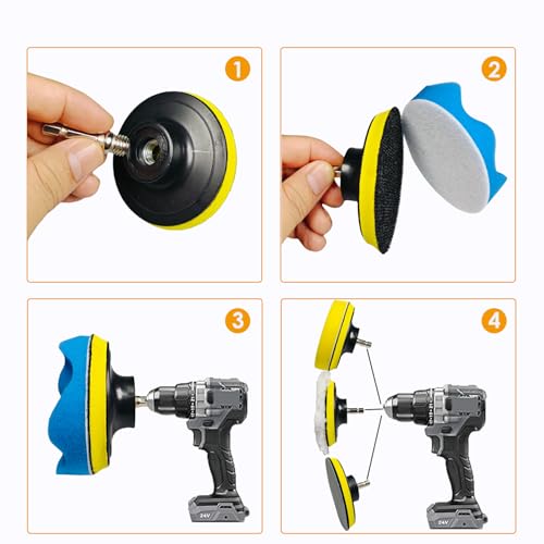78Pcs Headlight Restoration Kit,3 Inch Drill Polishing Kit, Wet Dry Sandpaper Drill Sanding Attachment with Buffing Pads for Car Polish,Resin Polish Rotary Tools Attachment (3 Inch 78Pcs)