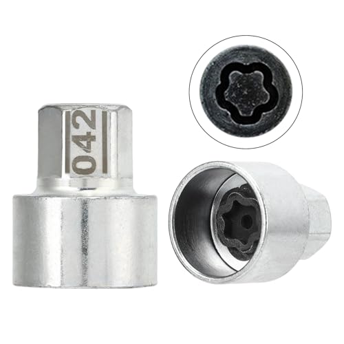 5 Pcs Anti Theft Lugnut Socket, Metal Wheel Lock Key Lug Nut Wheel Lock Key Removal Kit for 1 3 5 6 7Series X4 X5 X6 Z4 (042) - size: 042