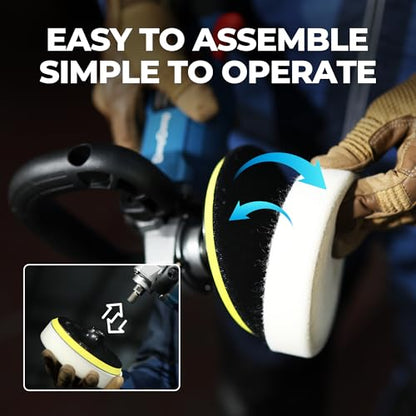 Dong Cheng 20V Brushless Cordless Polisher, Includes 4.0Ah Batteries, 500-3000RPM Buffer Polisher, 6-Speed with 6" Car Polisher Pad, Rotary Polisher for Car Detailing & Polishing.