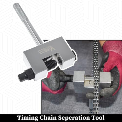 Engine Timing Chain Removal Installer Tool Kit, Camshaft Riveting Tool Kit, Compatible with Mercedes Benz M271 M272 M273 M274 M276 Chrysler Jeep, with Carrying Case & Gloves - size: for M271 M272 M273 M274 M276