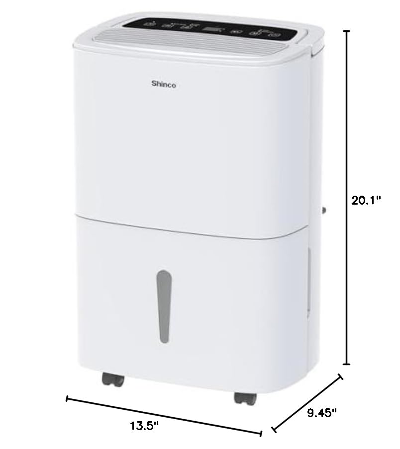 Shinco 6,000 Sq.Ft Energy Star Dehumidifier with WIFI, Ideal for Large Rooms and Home Basements, Efficient Moisture Removal with Adjustable Humidity Control, 1.32 Gallons Water Tank - color: 6,000 Sq.Ft.