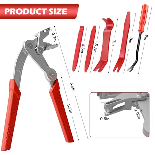 Car Clip Pliers, Panel Clip Removal Pliers, Professional Spring-Loaded Plastic Fastener Rivet Removal Tool for Removing Automotive Door Panels, Interior & Exterior Trim, Damage-Free Disassembly
