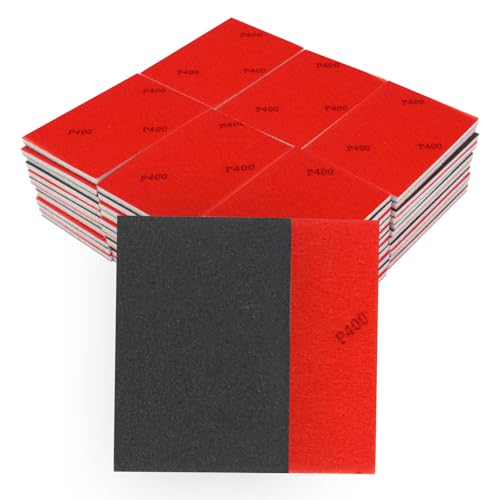 50 PCS Sanding Sponge Assortment, 400 Grit Sandpaper Assortment, Hook & Loop Sanding Block for Wood, Metal, Drywall, Furniture Polishing - Dry Wet Sanding Paper for Smooth Finishing - color: 400 Grit