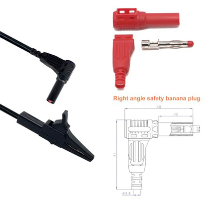 Heavy Duty Alligator Clips Test Leads for Multimeter & Voltmeter, Insulated | Large Gator Clamps，Alligator Clips Electrical Testing, Automotive Circuits, Banana Plug Meter test Leads, 3 Ft