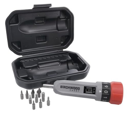 Birchwood Casey Armorer's Tool Kit Wrench | Gunsmithing Adjustable 10 to 70 in-Lb Torque Wrench Set | Flat Blade, Torx, Hex BIts & Case Included