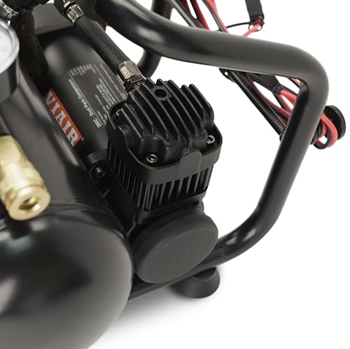 VIAIR 380C Plug-N-Play Compressor, 12V, 1.5 gallon tank, 200 PSI Rated with Alligator Clamps, for nailing, air tools, tire inflation - style: Battery Clamps