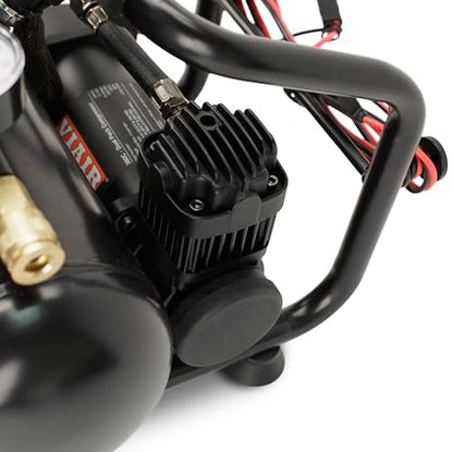 VIAIR 380C Plug-N-Play Compressor, 12V, 1.5 gallon tank, 200 PSI Rated with Alligator Clamps, for nailing, air tools, tire inflation - style: Battery Clamps