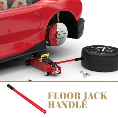 CALLARON 3 Ton Horizontal Hydraulic Jack Handle - Heavy Floor Jack Handle Replacement, Duty Replacement Pole Lever for Floor Jacks, Car Jack Accessories with Anti-Slip Grip(Red) - size: 37.00X2.00X2.00CM