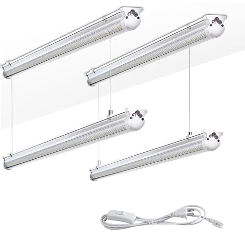 Skymoatled 4Pack 4FT LED Shop Light Garage Lights,50W 6000K 7500LM White Light,Hanging/Surface Mount,Plug and Play,Linkable T8 LED Shop Lights,Commercial Bay Lighting for Warehouse Workshop Basement - size: 4FT-4Pack-6000K