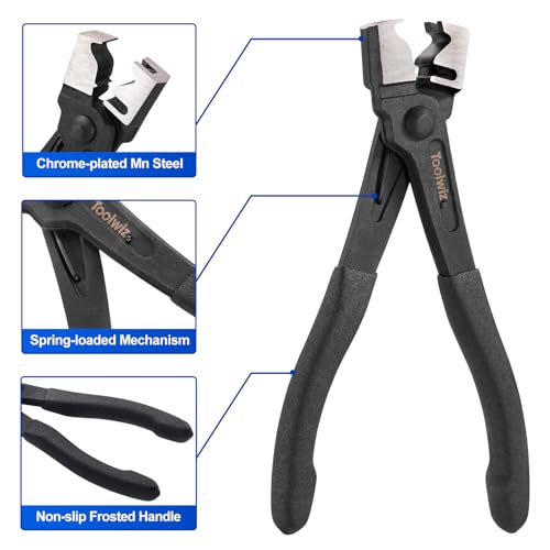 Toolwiz Clic & Clic-R Type Hose Clamp Pliers, CV Boot Clamp Tool | Radiator Spring Collar, Automotive Maintenance Tools, for Fuel Line, Silicone Vacuum Hose, Air Tube, Water Pipe - style: 1Pcs Clic-R Type Hose Clamp Pliers