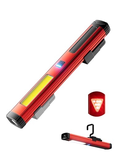 Magnetic Work Light Rechargeable Trouble Light,Cordless Work Lights with 360° Rotating Hook,Worklight LED Flashlight with USB Charging for Car Repairs and Working