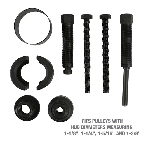 OEMTOOLS Power Steering Pulley Puller and Installer Kit, Removes and Installs Power Steering Pump Pulleys on Most Domestic Vehicles, Ford, GM, VW, 37031 Green Case