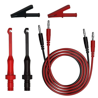 6PCS Multimeter Test Leads Set Electric Wire Piercing Probe, Automotive Insulation Back Probes ，Fully Insulated Alligator Clips0079， 4mm Banana Plug Test Leads for for Diagnostic Electrical Testing