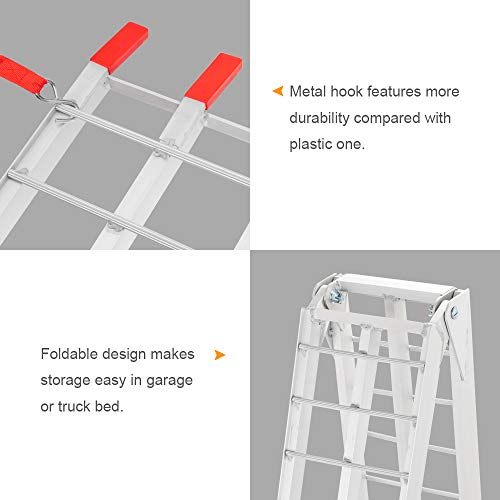 TUFFIOM 7ft Aluminum Motorcycle Ramps 1500lbs Capacity, 2pcs Folding Loading Truck Ramps for Pickup Trucks Bed, Trailer Ramp with Load Straps for UTV/ATV/Lawn Mower/Dirt Bike, Lightweight & Portable