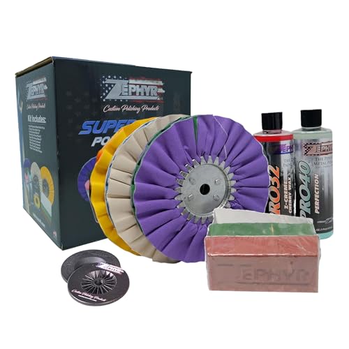 Zephyr - Super Shine Beginner's Aluminum Polishing Kit - Metal Polishing Kit Made for Fuel Tanks, Aluminum Wheels, Peterbilt Steps, & More - size: Super Shine Intro Kit