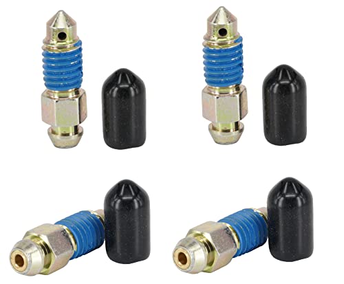4 PCS Speed Bleeder,Bleeder Valve,Brake Bleeder Screws,Quick Bleeders with Dust Caps M8x1.25-27mm, H9405-4, H9422-4, 105182, 639520 - size: M8x1.25 - 27mm (4 PCS)