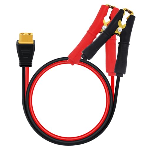 XT60 to Alligator Clip Cable 12AWG 30A XT60 Female to Alligator Clips 12V 24V, for Power Station, Cars Motorcycles, Tractor, Ship (1 m/3 ft) - size: 1 m/3 ft