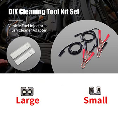 NOBRIM Auto Car Fuel Cleaning Injector Flush Cleaner Wash Adapter Cleaning Tool Set Nozzle DIY Kit Cleaning Tool Kit Set Car Wash Tool - color: 2pcs Cable