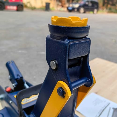 2 Ton Low Profile Hydraulic Floor Jack, 4000 lbs Capacity Trolley Jack with Single Piston Lift Pump, 5-1/8" to 13" Lifting Range, Heavy Duty Steel Car Jack for Sports Cars, Sedans & SUVs, Blue