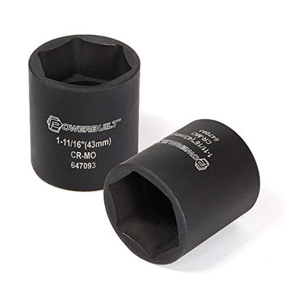 Powerbuilt Dodge Spindle Nut Socket, 1/2 Inch Drive 6 Point, 1-11/16 Inch, 4x4 Pickup Trucks, Front Axle - 647093 - style: Dodge