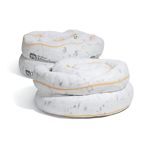 PIG Oil Boom - Oil-Only Absorbent Boom - 2 Pack - 5" x 20' Boom - Absorbs up to 12 gallons per Boom - BOM408 - size: 5" x 20'