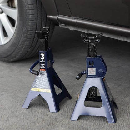 TCE 3 Ton (6,600 LBs) Jack Stands, with Adjustable Lock Car Jack Stand, Fit for Vehicle, Car, Blue, 2 Pack - size: 3 ton jack stands