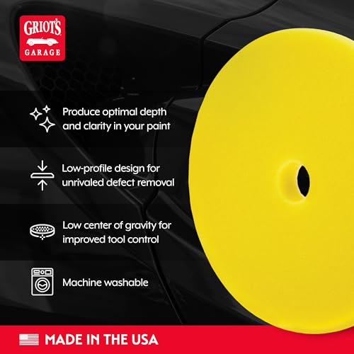 Griot's Garage BOSS Perfecting Foam Pad - 6.5", yellow - size: 6.5 Inch Pads (Set of 2)