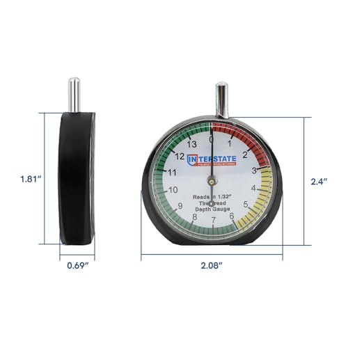 Interstate Pneumatics TG32 Professional Dial Type Tire Tread Depth Gauge