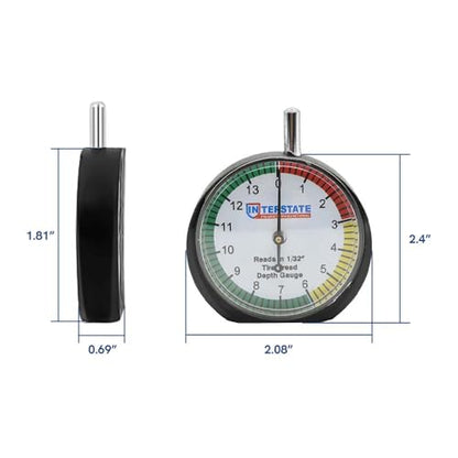 Interstate Pneumatics TG32 Professional Dial Type Tire Tread Depth Gauge